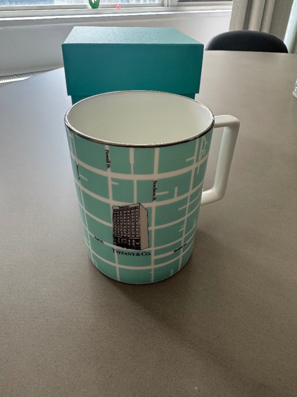 Tiffany & Co San Francisco map mug with box